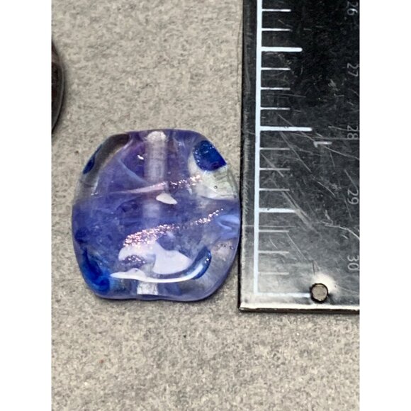 Two Unique Multicolor Lampwork Glass Beads for Jewelry Making Crafts - Picture 5 of 7